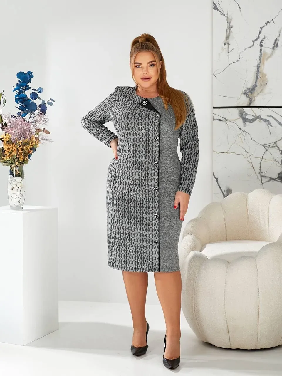 Теплое элегантное платье